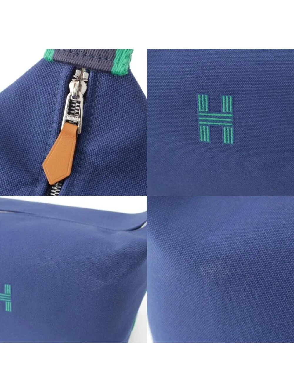 Hermes Brid-a-brac GM Cotton Pouch Marine
